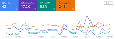 Richard Miller Construction report excerpt: Organic search performance. Google Search Console.